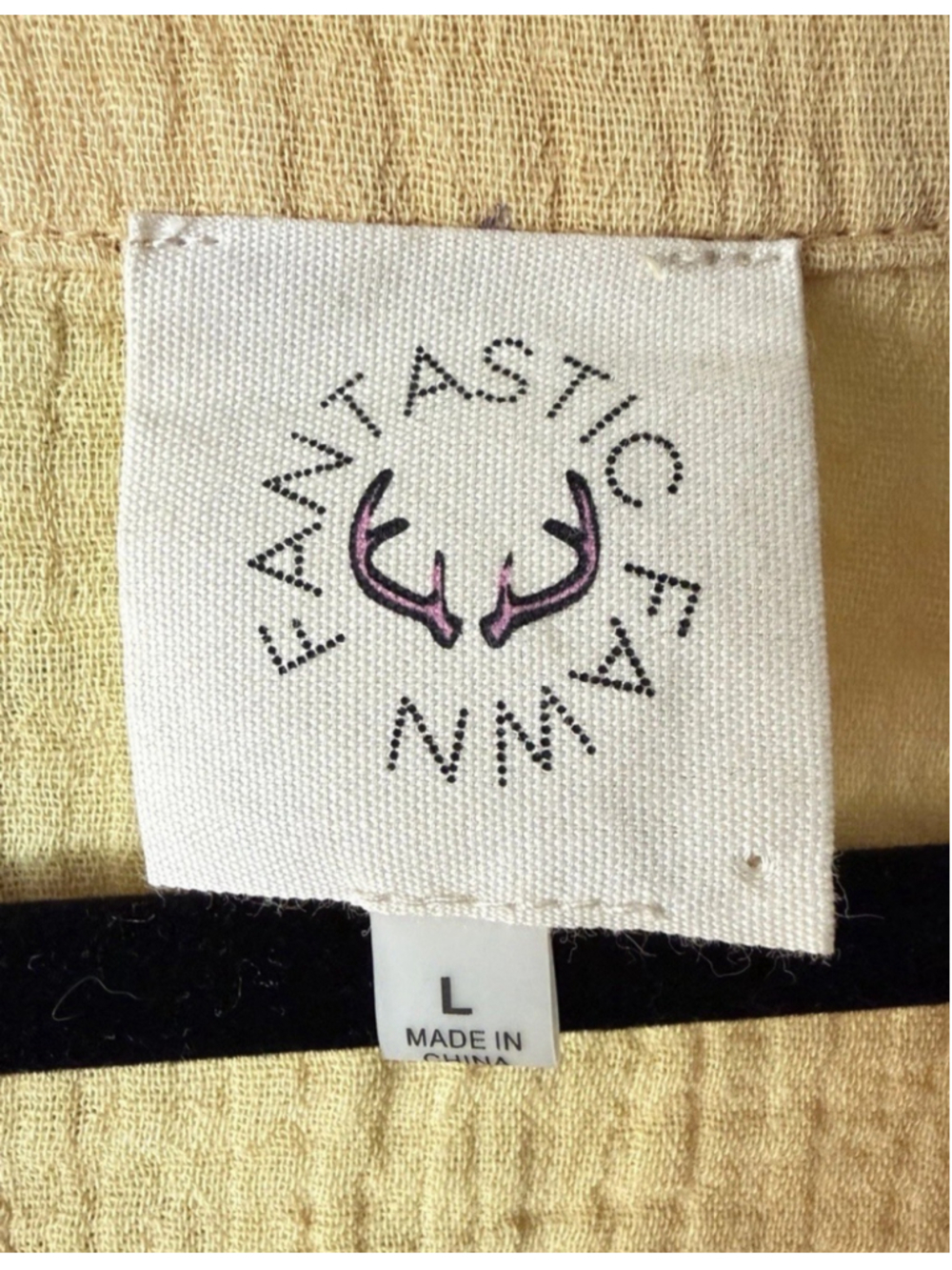 Fantastic Fawn Yellow Gauze Tunic Top Dress Boho L Cotton Frayed Detail Pockets - Picture 4 of 5